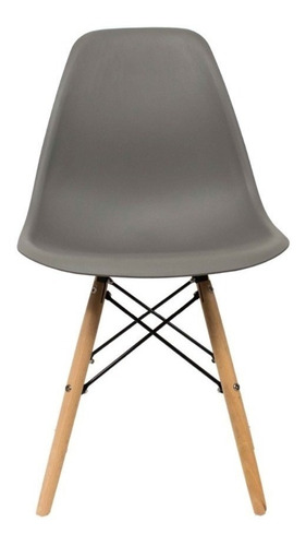 Silla de comedor Virke Eames, estructura color madera, 4 unidades