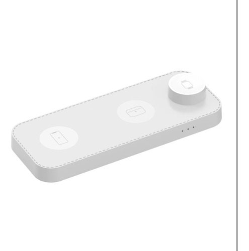 Cargador Inalambrico Portátil Estacion 3 En 1 Para Apple Blanco