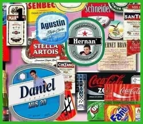 Kit Imprimible Etiquetas Bebidas Botellas Personalizadas
