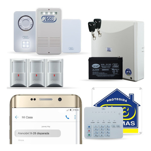 Kit Alarma Casa X-28 Avanzado 8 Zonas Inalámbrica Celular