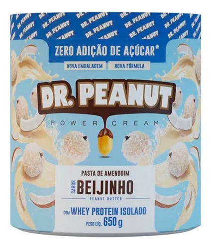 Suplemento em pasta Dr. Peanut  Power cream pasta de amendoim Power cream sabor  beijinho em pote de 650g