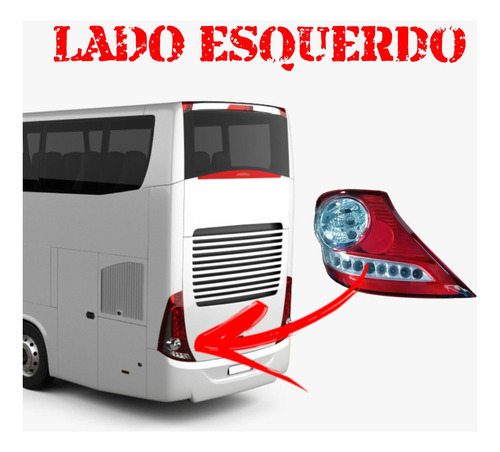 Lanterna Traseira Inferior P/ Onibus Marcopolo G7 Le