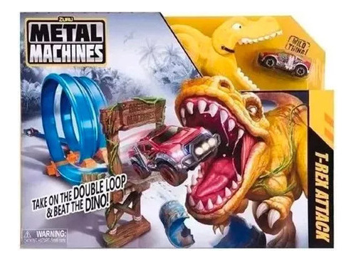 Metal Machines Pista T-rex Attack Trap Original Zuru Amarillo