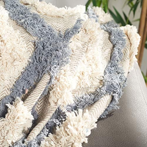Safavieh Home Collection Lila Grace Boho Gris Y Flecos Manta