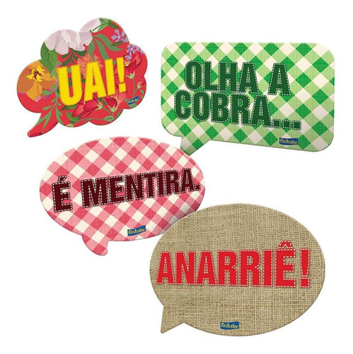 Kit Placas Para Festa Junina Comemoração De Arraiá Com 9 Un