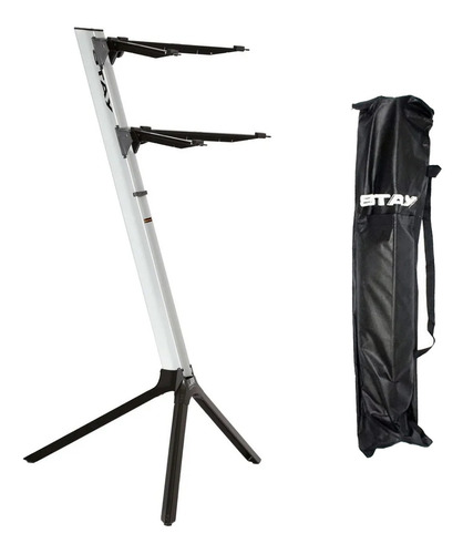 Imagem 1 de 3 de Estante Suporte Dois Teclados Stay Slim 1100/02 Prata 110cm