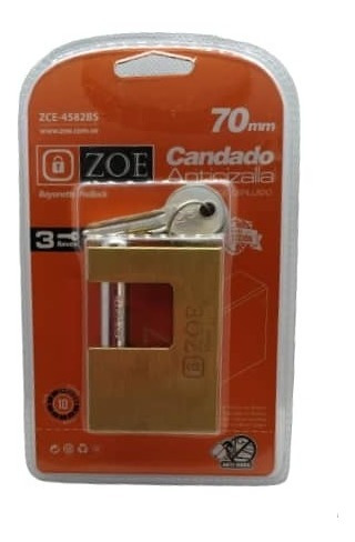 Candado Anticizalla 70mm Zoe En Bronce Cepillado.