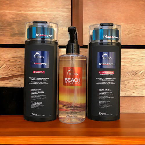 Truss Frizz.zero Shampoo Condicion 300ml + Beach Waves 260ml