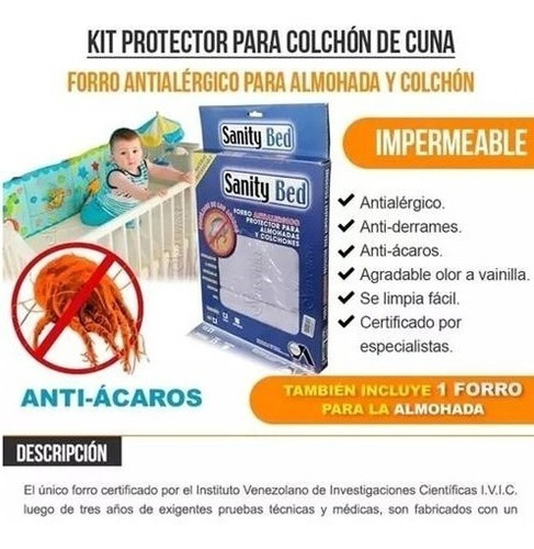 Forro Protector Antialérgico Antiderram Antiácaros Para Cuna