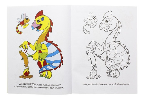 Livro Infantil Como É Bom Colorir ! Dinossauros Alegres