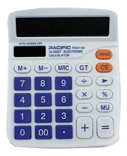 Calculadora Pacific Gran Display Numeros Grandes Teclas Colo Color Azul