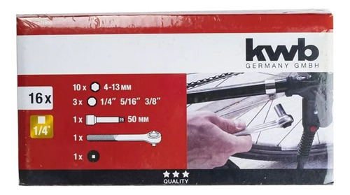 Set Kit Juego De Dados Cuadrante 1/4 16 Piezas Kwb 371990