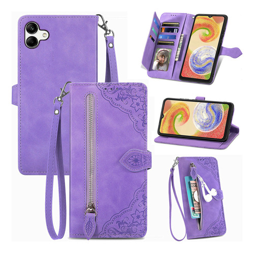 B Funda De Piel Con Tarjetero Y Soporte For Samsung