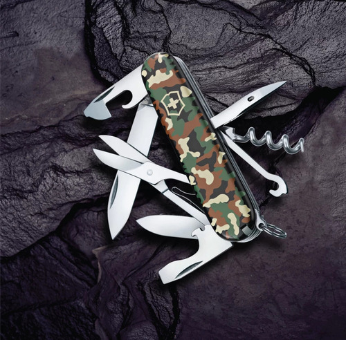 Cortador de canetas coloridas de camuflagem Victorinox 1.3703.94 com 14 ferramentas