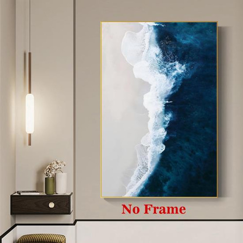 Ocean Wave Canvas Wall Art Azul Marino Océano Imágenes Playa