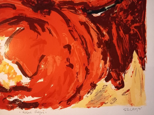 Serigrafía De José Szlam (rosas Año 1995)0.72 X 0.58 (Usado)