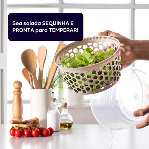 Seca Salada Centrífuga Folhas Verduras Legumes - Azul