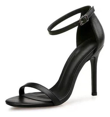Zapatos De Tacón Alto Con Hebilla Negra Para Mujer 9cm7cm