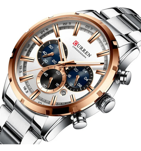 Reloj De Hombre Diseño Cronograph 8355 Blanco Curren