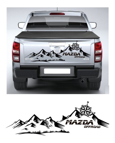 Stickers Adhesivo All New Mazda Bt50 Portalón Montañas 