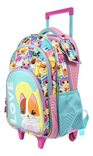 Mochila Phi Phi Toys 18 Pulgadas, C/carrito Dog Love - 13589 Color Multicolor