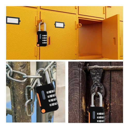 Mini Candado Para Seguridad Con Combinación De 4 Números Color Negro