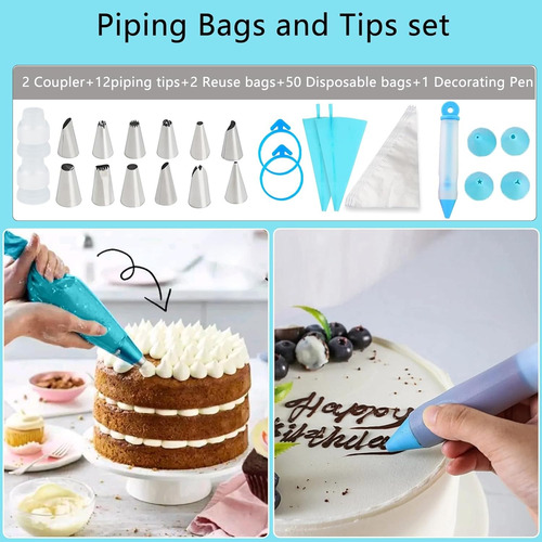 Kit Decoración Completo Pasteles Base Mesa Giratoria