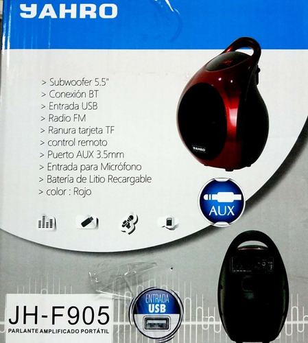 Bafle Potenciado Jahro 5 Jhf905 Portatil Bateria Dj Todelec