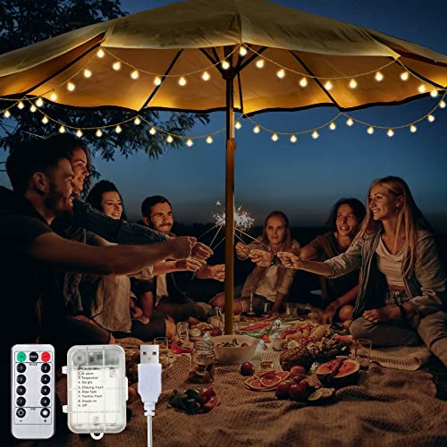 Luces De Patio Con Paraguas Enhon, Led Globos Irrompibles, C