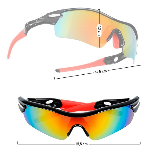 Gafas Deportivas Ciclismo 5 Lentes + Accesorios + Estuche