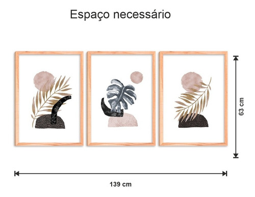 Quadros Decorativos Moldura Quarto Sala Folhas Minimalistas