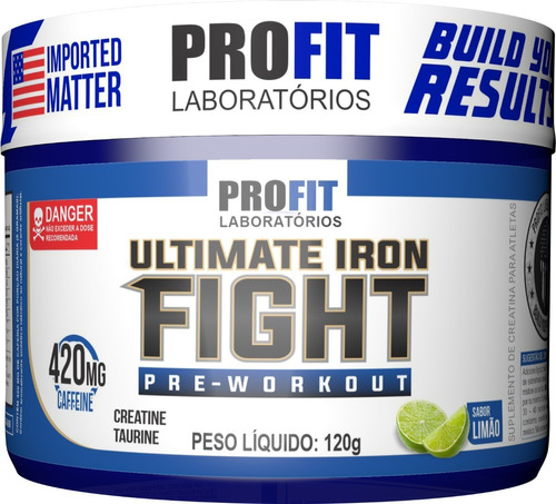 Pré Treino Ultimate Iron Fight 120gr - Profit Labs Sabor Limão