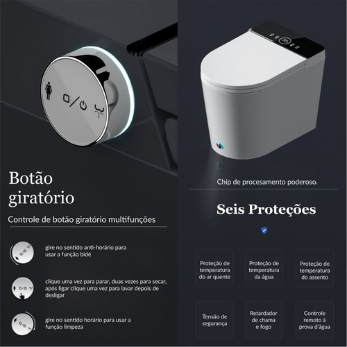 Vaso Sanitário Inteligente Luxo Bacia Sanitária Eletrônica