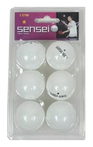 Set 6 Pelotas Ping Pong 3 Estrellas Sensei® - Tenis De Mesa