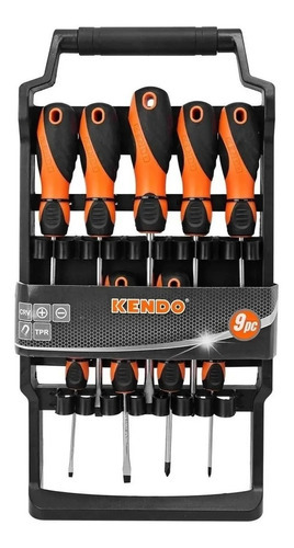 Juego Kit Set 9 Destornilladores Plano Y Philips Kendo