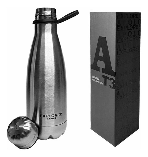 Imagen 3 de 10 de Botella Deportiva 500 Ml Acero Inoxidable Explorer