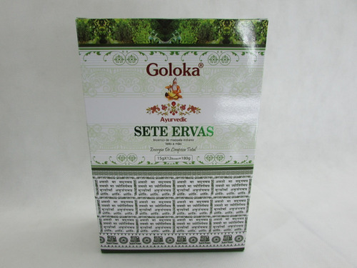 Incenso Goloka Sete Ervas 4x12 Caixinhas C/15 Varetas+brinde