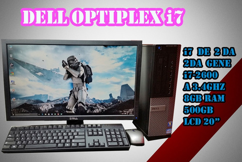 Computadora I7 Dell Optiplex I7 790 990 500gb 8gb 20  Wide