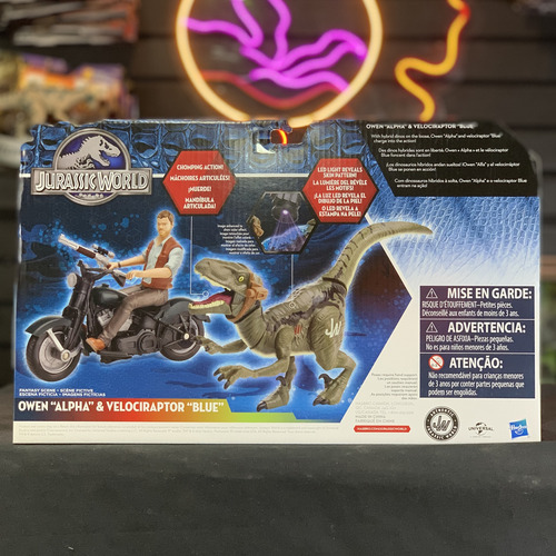 Jurassic World Owen Alpha & Velociraptor Blue Hasbro 2015 (Usado)