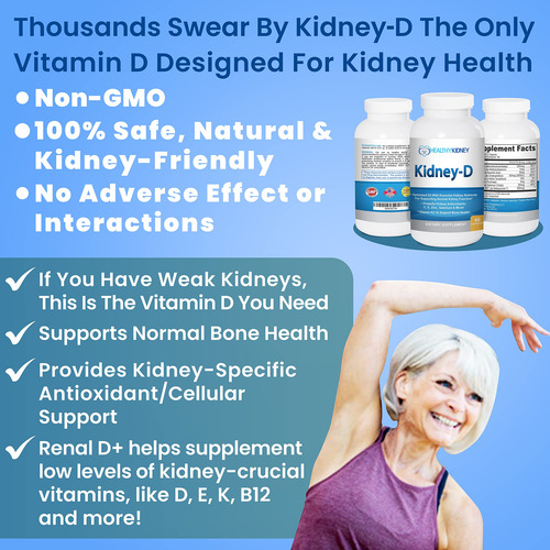 Kidney Restore Kidney-d Vitamina D3 Soporte Renal 60 Ct