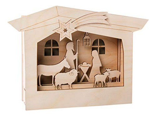 Marco 3d De Madera, Natural, 24x24x6.3cm, Cuna