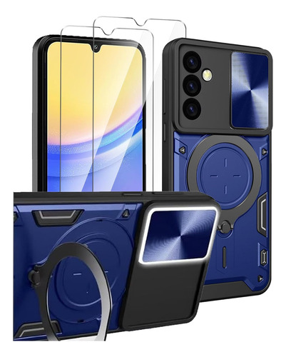 Funda Uso Rudo Carcasa Cámara Para Samsung Galaxy A15 +mica Azul Samsung Galaxy A15 4g/5g