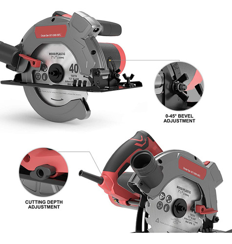 Zx Sierra Circular Biselada De 5000 Rpm Con Llave De Sierra