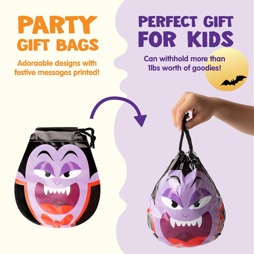 60 Bolsas De Regalo Con Cordón De Halloween, Bolsas De