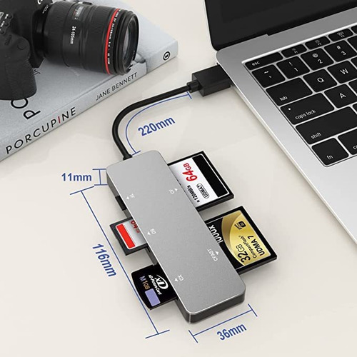 Imagen 7 de 7 de Lector De Tarjetas Cfast Usb-a 3.0 5gbs Cfast 2.0 Reder Par.