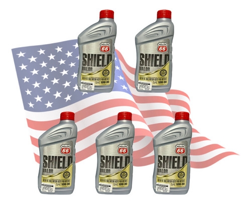 (5 Pzas) Aceite Para Motor 100% Sintético. Valor 10w-30