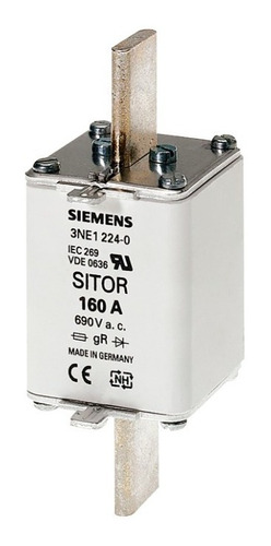 Cartucho Fusible Sitor Nh Tamaño 1 200a Siemens 3ne1225-0 Pack 3 Fusibles