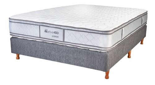 Imagen 1 de 3 de Sommier La Cardeuse Native 400 Queen de 190cmx140cm gris