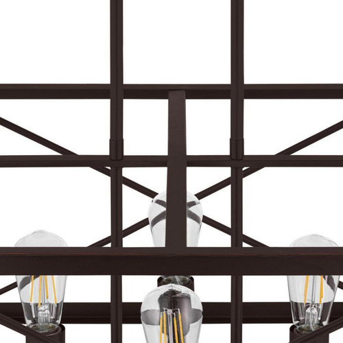 Lampara De Techo Colgante Para Comedor 4 Luces Estructura Marrón