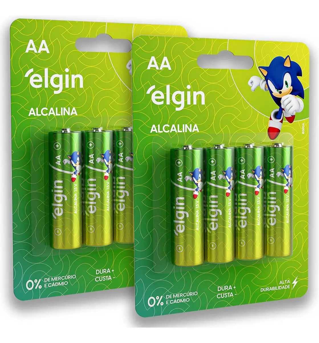 08 Pilhas Aa Alcalina Elgin 2 Cartelas